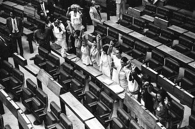 Female Delegates in the National Constituent Assembly, 1987.  Federal Senate of Brazil.
(Accessed here: https://www12.senado.leg.br/noticias/infograficos/2018/03/foto-historia-mulheres-constituintes)
