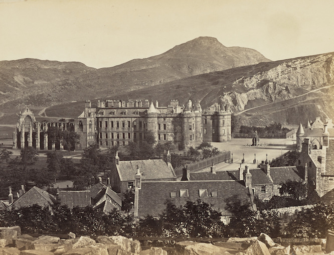 Holyrood Palace and Arthurs Seat, Edinburgh 1869 by Archibald Burns. Scottish National Portrait Gallery.