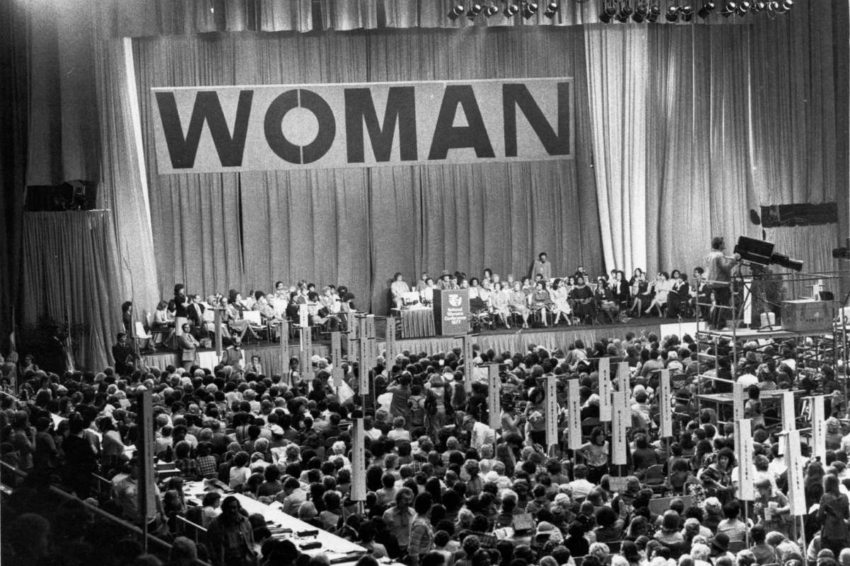 The 1977 National Women's Conference was held in downtown Houston at the Sam Houston Coliseum. Years later the coliseum and adjoining Music Hall were torn down and replaced by the Hobby Center for Performing Arts.Photo: Sam C. Pierson Jr., © Houston Chronicle.
