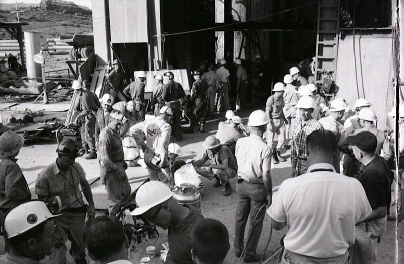 An explosion at a potash mine near Moab on Aug. 27, 1963, killed 18 miners and trapped others for more than two days in almost intolerable conditions. Deseret News. https://www.deseret.com/2018/8/26/20652206/waiting-sweating-hoping-for-rescue-recalling-1963-utah-mine-disaster/ An explosion at a potash mine near Moab on Aug. 27, 1963, killed 18 miners and trapped others for more than two days in almost intolerable conditions. Deseret News. https://www.deseret.com/2018/8/26/20652206/waiting-sweating-hoping-for-rescue-recalling-1963-utah-mine-disaster/