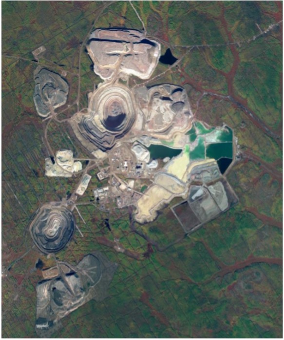 The Nyurbinsky open-pit diamond mine. Image credit: Google Earth. The Nyurbinsky open-pit diamond mine. Image credit: Google Earth.