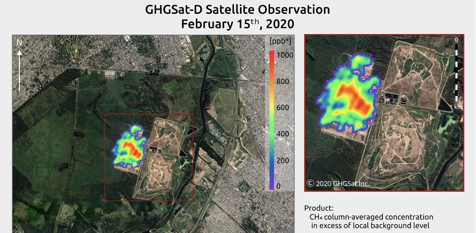 The same location observed in February 2020 by the European Space Agency.