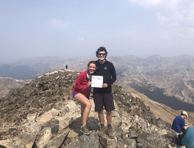 Chloe and author at the (very smoky) summit of Mt. Yale, Summer 2020.