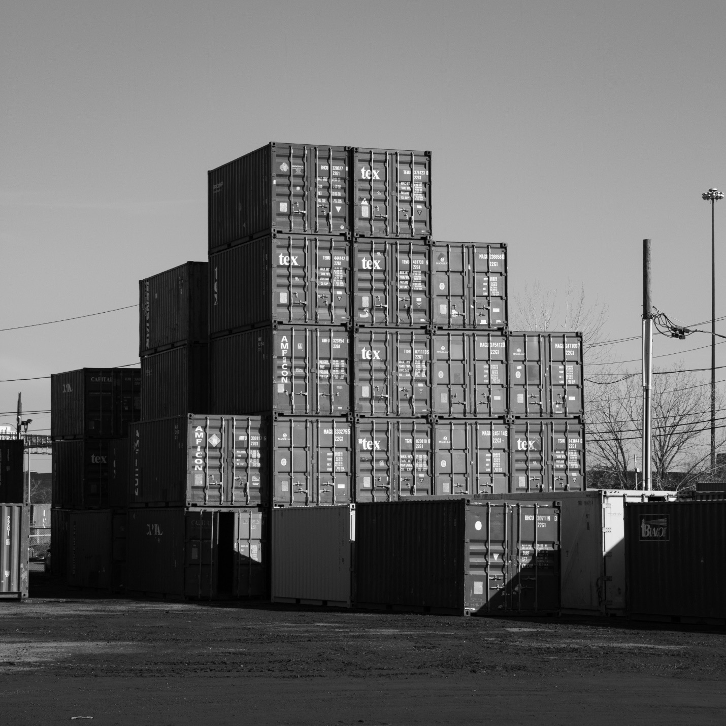 Containers in the Newark mud. 02/2020