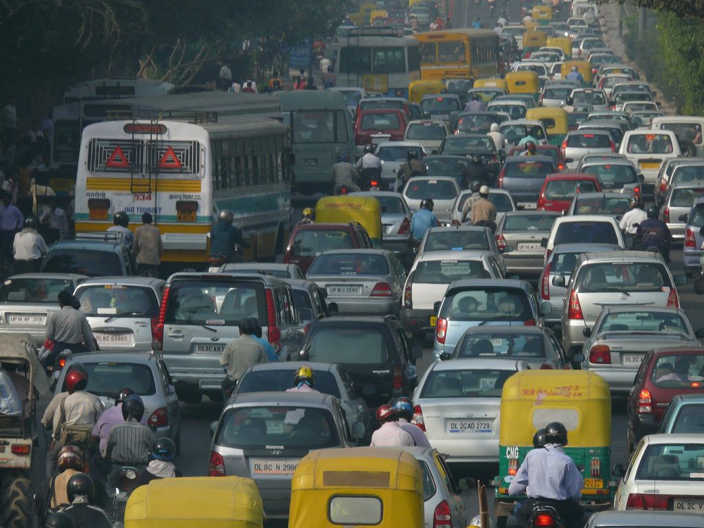 Traffic Jam in Delhi. Wikimedia Commons.