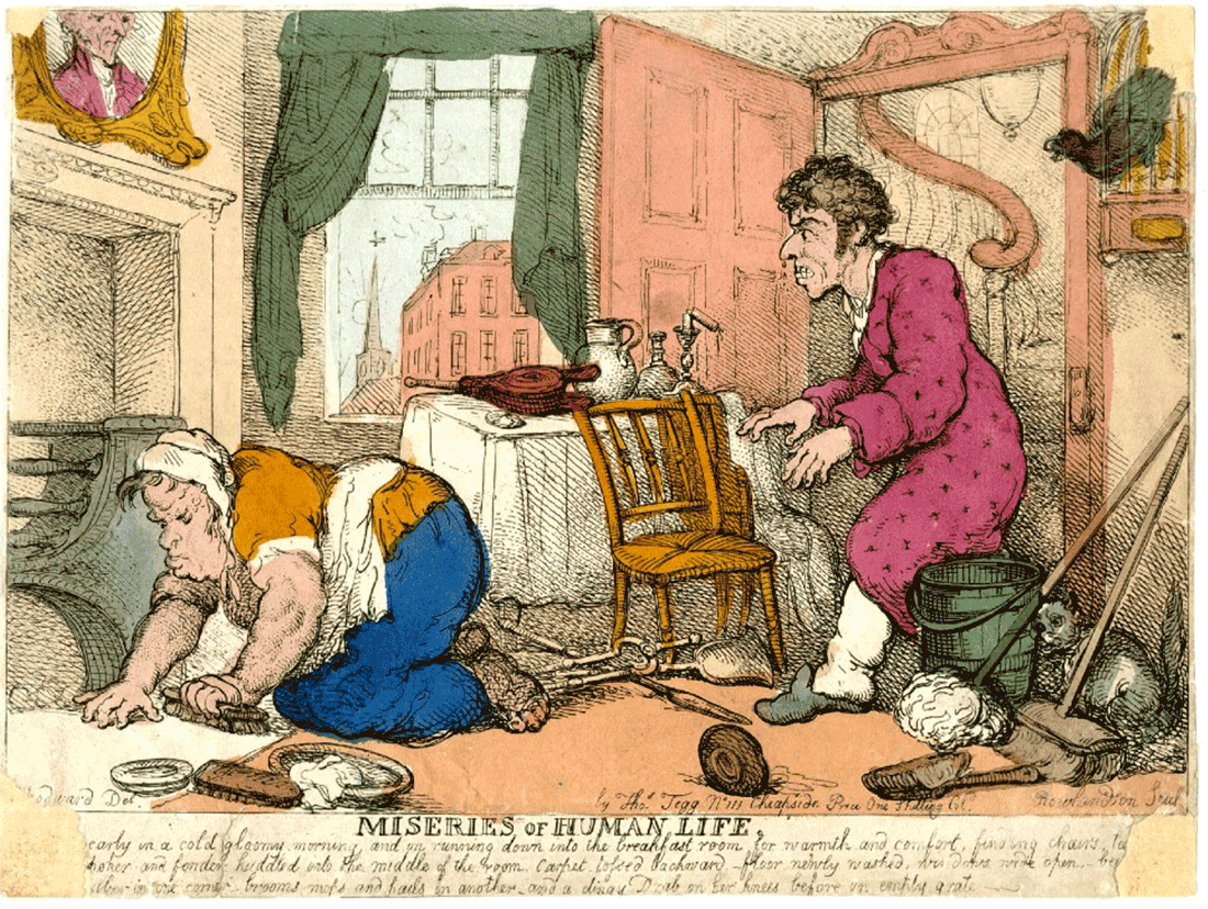 Illustration of The Miseries of Human Life, by James Beresford, 1808. 