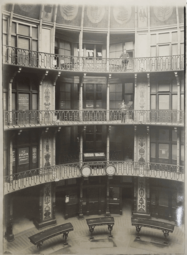 Interior Rotunda of London Coal Exchange, c. 1905. Source: The National Archives, COPY 1/489/544.