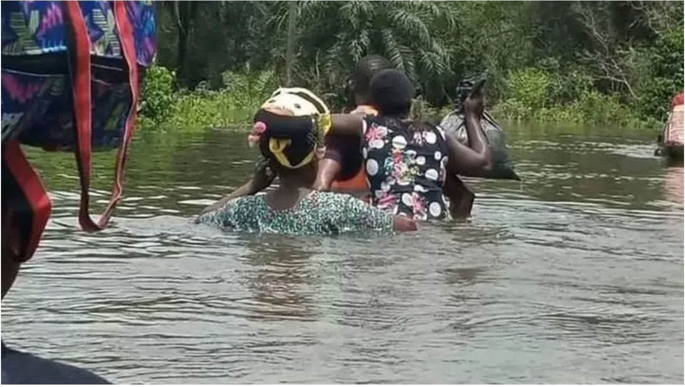Image Source: bbc.com, by DESOPADEC Media, https://www.bbc.com/pidgin/tori-63242795 
Those who live by the major river areas, such as Anambra and Kogi, are at ever higher risks of being affected by the flood. In normal times (i.e. in years where the flood isn't as calamitous at such a rate as this year's) these areas near the Niger are not entirely secured, as the River often overflows its bank. 