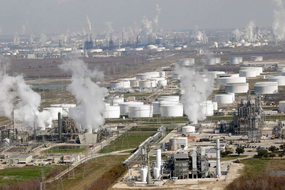 Photo: David J. Phillip, STF, Oil Refineries along the Ship Channel. Courtesy of the Houston Chronicle. 