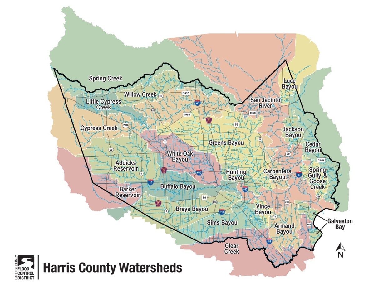 Watershed map by Harris County Flood Control District (HCFCD).