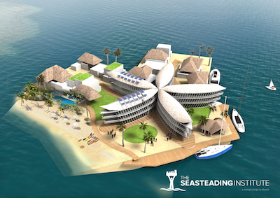 FP Seastead Concept: Blue21, “Phase III: French Polynesia: Floating Island Project,” The Seasteading Institute, 13 January 2017, https://www.seasteading.org/floating-city-project/.