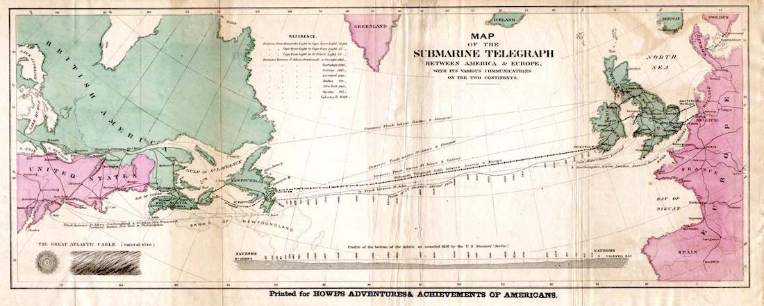 Atlantic_Cable_Map: “Map of the 1858 trans-Atlantic cable route,” 1858, uploaded to Wikimedia Commons n.d.