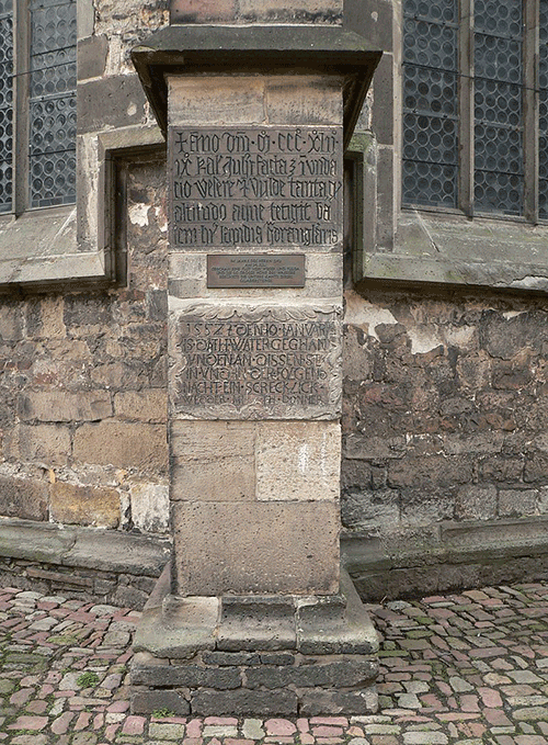 1342 and 1552 high water marks, Hannoversch Münden. Wikimedia.