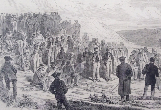 An 1884 London Illustrated News portrayal of a crofters' rally.